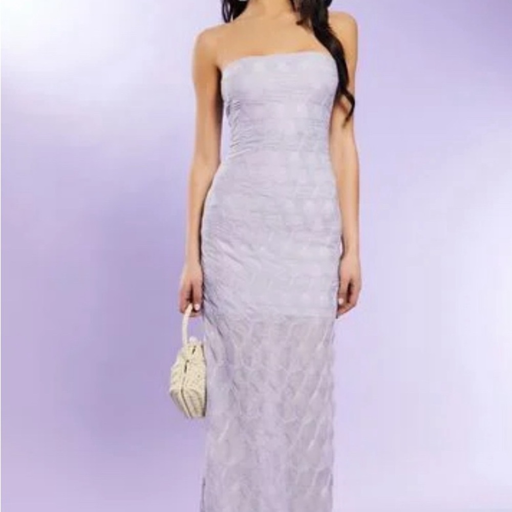 COPY - Pink Mermaid Dress- Textured Strapless Maxi Dress.